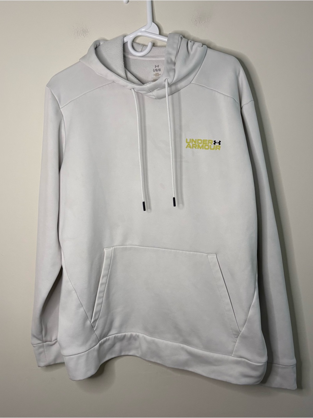 Under Armour Adult Large White Hoodie Sweatshirt Minimal Sporty Gym School